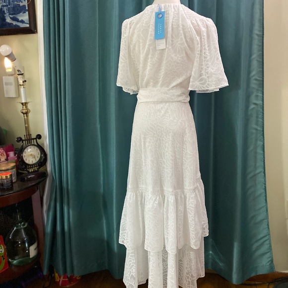 Tanya Taylor NWT Wrap White Bow Ruffle Dress - Picture 8 of 10